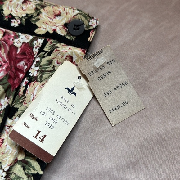 VTG Herman Geist Floral Pleated Maxi Skirt Women 14 Boho Prairie Cottagecore NWT - Picture 7 of 9